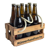 Männerhandtasche aus Holz - Bierträger Flaschenträger Getränketräger Geschenk