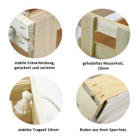 Männerhandtasche aus Holz Natur - Bierträger Flaschenträger Getränketräger Geschenk