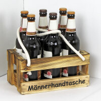 Männerhandtasche aus Holz Geflammt - Bierträger...