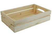 Holzkiste S Natur zur Aufbewahrung Dekoration 40x25x9,6 cm - Stiege Steige Obstkiste Präsentkorb Geschenk