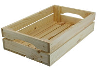 Holzkiste S Natur zur Aufbewahrung Dekoration 40x25x9,6 cm - Stiege Steige Obstkiste Präsentkorb Geschenk