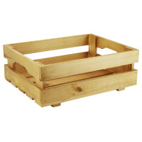 Holzkiste M-halb Hellbraun zur Aufbewahrung Dekoration 40x30x13 cm - Stiege Steige Obstkiste Präsentkorb Geschenk