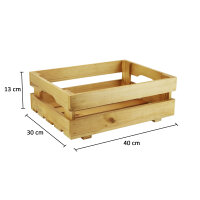 Holzkiste M-halb Hellbraun zur Aufbewahrung Dekoration 40x30x13 cm - Stiege Steige Obstkiste Präsentkorb Geschenk