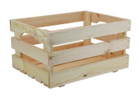 Holzkiste M Natur zur Aufbewahrung Dekoration 40x30x22,3 cm - Stiege Steige Obstkiste Präsentkorb Geschenk