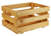 Holzkiste M Hellbraun zur Aufbewahrung Dekoration 40x30x22,3 cm - Stiege Steige Obstkiste Präsentkorb Geschenk