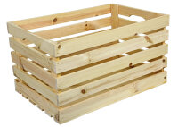 Holzkiste XL Natur zur Aufbewahrung Dekoration 59,5x39,5x34 cm - Stiege Steige Obstkiste Präsentkorb Geschenk