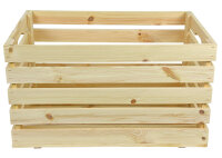 Holzkiste XL Natur zur Aufbewahrung Dekoration 59,5x39,5x34 cm - Stiege Steige Obstkiste Präsentkorb Geschenk
