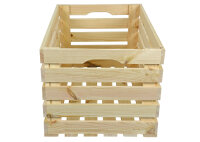 Holzkiste XL Natur zur Aufbewahrung Dekoration 59,5x39,5x34 cm - Stiege Steige Obstkiste Präsentkorb Geschenk