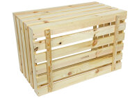 Holzkiste XL Natur zur Aufbewahrung Dekoration 59,5x39,5x34 cm - Stiege Steige Obstkiste Präsentkorb Geschenk