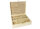 Weinkiste Klappdeckel Verschluß Holzwolle Teiler 3 Flaschen 36x30,6x11,5cm - Holzkiste Weinbox Weinverpackung Kiste Deckel