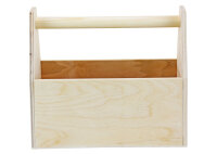 Werkzeugkiste aus Holz Natur mit Tragegriff S 26x14x22cm - Hausmeisterkiste Tragekiste Kiste