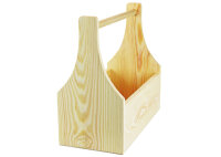 Werkzeugkiste aus Holz Natur mit Tragegriff M 40x20x38cm - Hausmeisterkiste Tragekiste Kiste