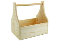 Werkzeugkiste aus Holz Natur mit Tragegriff L 37x25x38cm - Hausmeisterkiste Tragekiste Kiste
