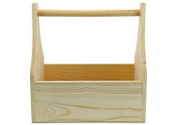 Werkzeugkiste aus Holz Natur mit Tragegriff L 37x25x38cm - Hausmeisterkiste Tragekiste Kiste