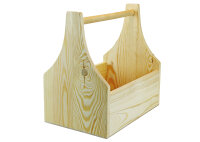 Werkzeugkiste aus Holz Natur mit Tragegriff L 37x25x38cm - Hausmeisterkiste Tragekiste Kiste