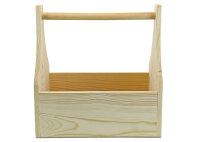 Werkzeugkiste aus Holz Natur mit Tragegriff XL 40x25x38cm - Hausmeisterkiste Tragekiste Kiste
