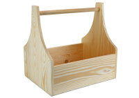 Werkzeugkiste aus Holz Natur mit Tragegriff XXL 40x30x40cm - Hausmeisterkiste Tragekiste Kiste