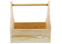 Werkzeugkiste aus Holz Natur mit Tragegriff XXL 40x30x40cm - Hausmeisterkiste Tragekiste Kiste