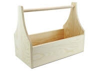 Werkzeugkiste aus Holz Natur mit Tragegriff 3XL 47x25x38cm - Hausmeisterkiste Tragekiste Kiste