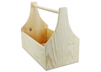 Werkzeugkiste aus Holz Natur mit Tragegriff 3XL 47x25x38cm - Hausmeisterkiste Tragekiste Kiste