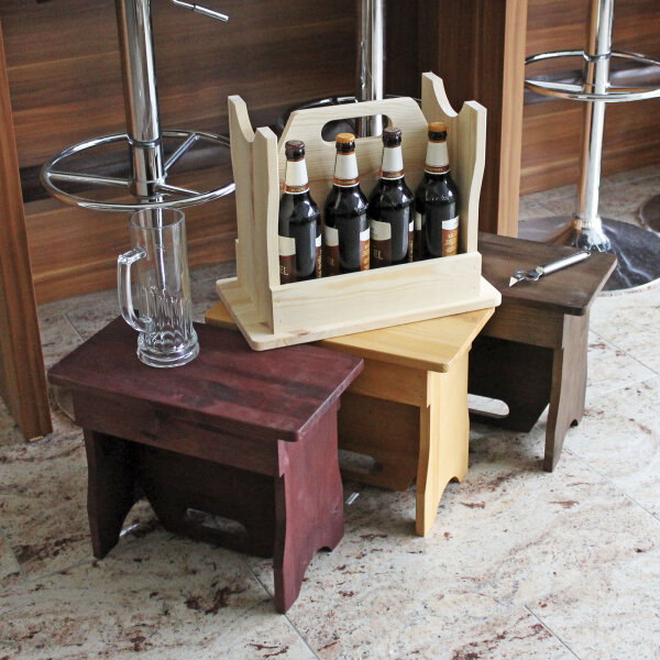 Bierhocker 8er aus Holz - Bierträger Flaschenträger Getränketräger Kiste