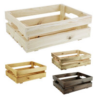 Holzkiste M-halb zur Aufbewahrung Dekoration 40x30x13 cm - Stiege Steige Obstkiste Präsentkorb Geschenk