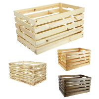 Holzkiste XL zur Aufbewahrung Dekoration 59,5x39,5x34 cm - Stiege Steige Obstkiste Präsentkorb Geschenk