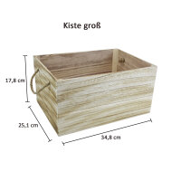 Holzkiste 3er Set Geflammt mit Trageschlaufen - Dekokiste Geschenkverpackung Aufbewahrung