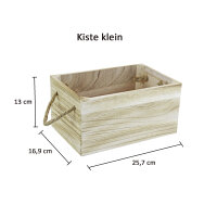 Holzkiste 3er Set Geflammt mit Trageschlaufen - Dekokiste Geschenkverpackung Aufbewahrung