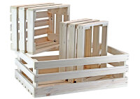 Holzkiste 3er Set Weiß - Dekokiste Geschenkverpackung Aufbewahrung