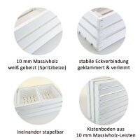 Holzkiste 3er Set Weiß - Dekokiste Geschenkverpackung Aufbewahrung