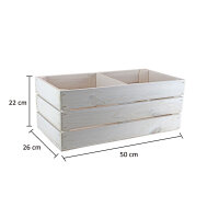 Holzkiste mit Teiler Weiß - Dekokiste Geschenkverpackung Aufbewahrung