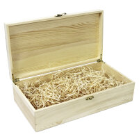 2er Weinkiste aus Holz mit Bügelverschluss und Aufdruck Weihnachten und optional Holzwolle