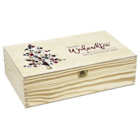 2er Weinkiste aus Holz mit Klappverschluss und Aufdruck...