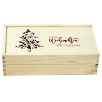2er Weinkiste aus Holz mit Schiebedeckel und Aufdruck...