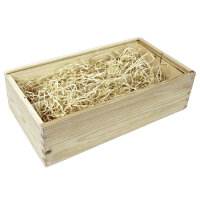 2er Weinkiste aus Holz mit Schiebedeckel und Aufdruck Weihnachten und optional Holzwolle