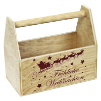 Werkzeugkiste mit Tragegriff und Aufdruck Weihnachten