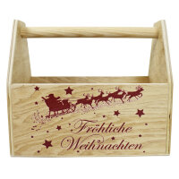Werkzeugkiste mit Tragegriff und Aufdruck Weihnachten