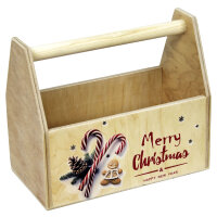 Werkzeugkiste mit Tragegriff und Aufdruck Weihnachten