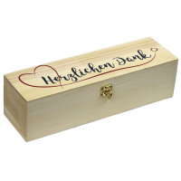 Weinkiste für 1 Flasche mit Aufdruck "Herzlichen Dank" Geschenkbox - Geschenkidee